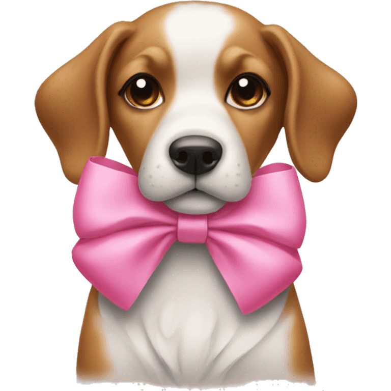 Dog with a pink bow emoji