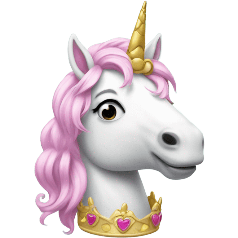 Unicorn with princess crown emoji