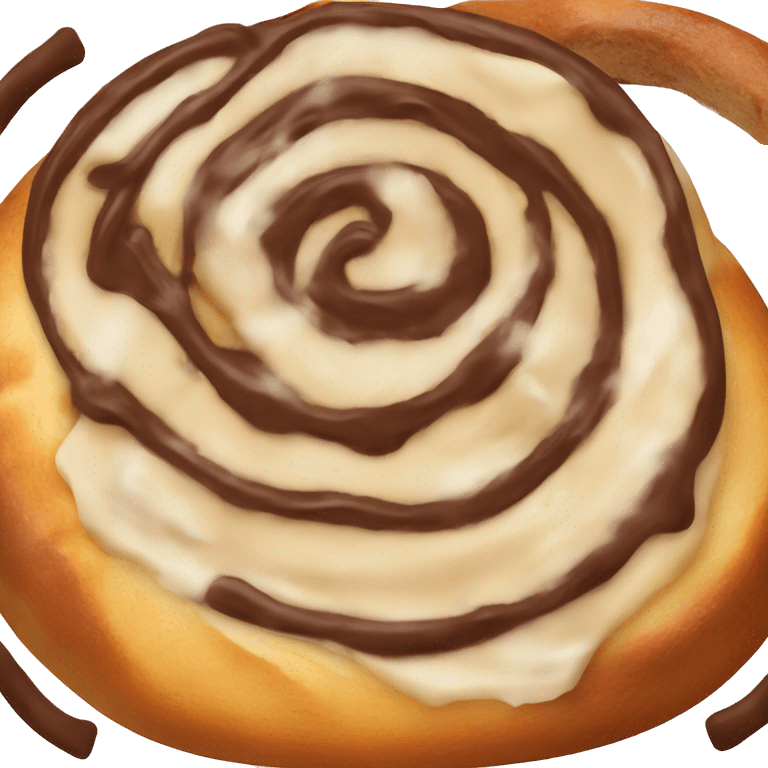 cinnamon roll with chocolate  emoji