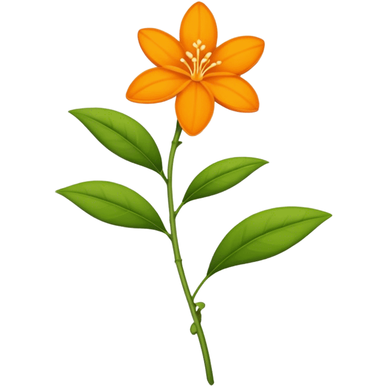 single Orange Jasmine, straight stem emoji