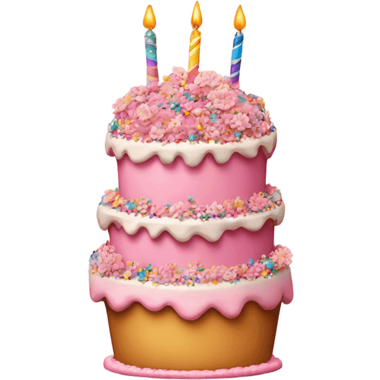 Pink birthday cake emoji