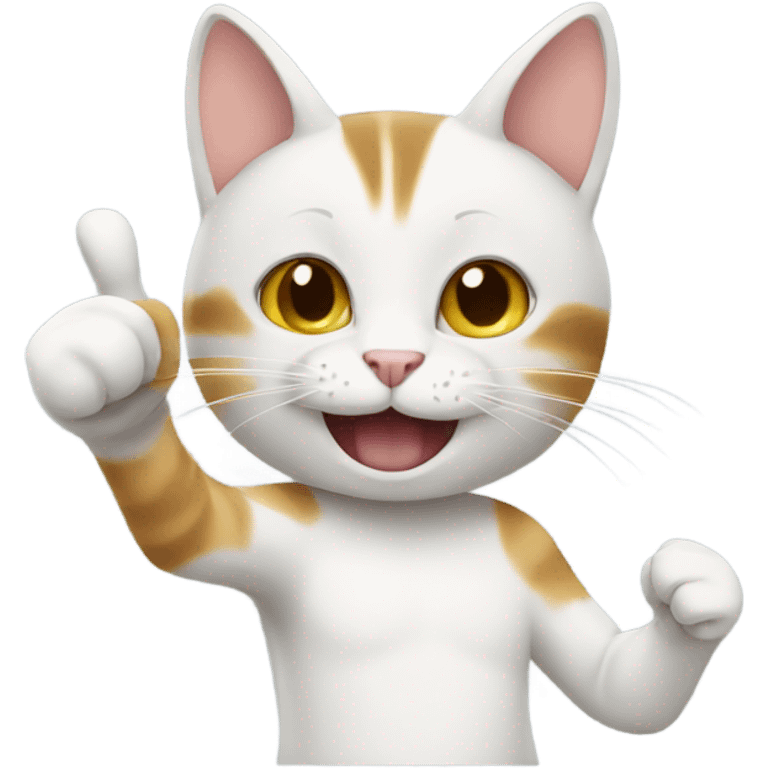 Cat showing thumbs up emoji