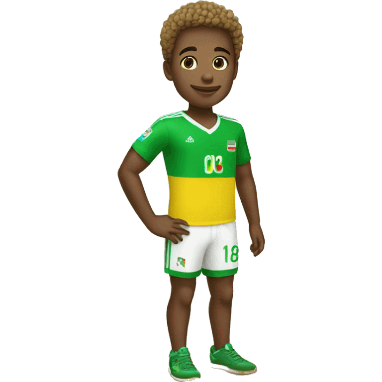 Un garçon habillé avec le maillot du comores  emoji