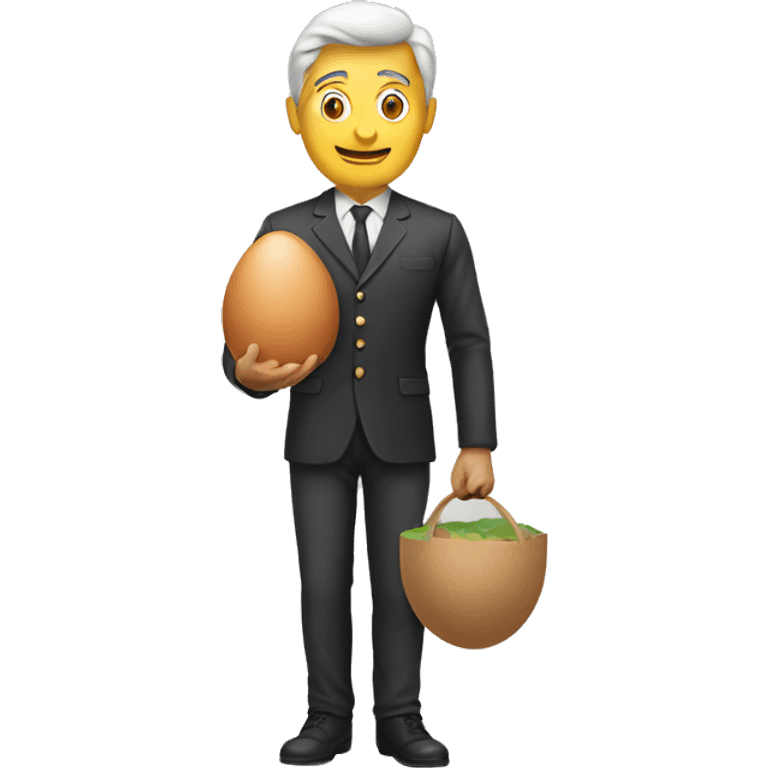 man holding a large eggplan emoji