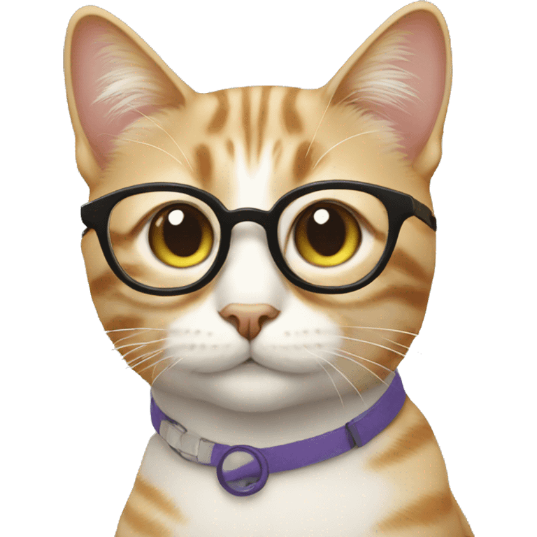 Cat wearing glasses emoji