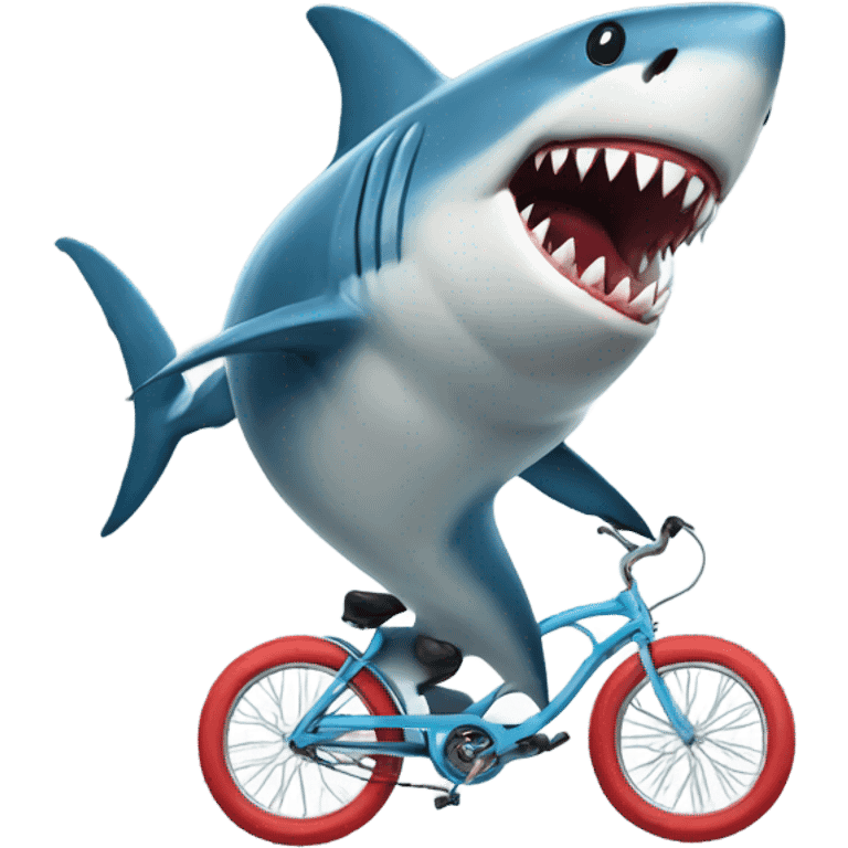 Shark carrying a tornado whilst riding a unicycle  emoji