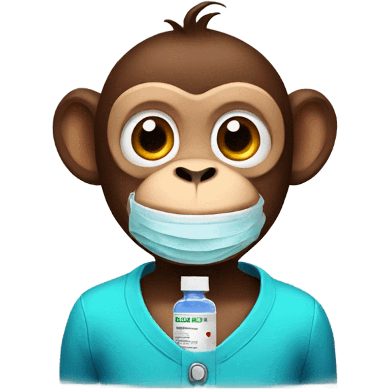 monkey with vaccine emoji