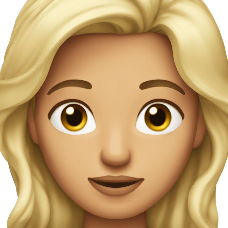 Blonde woman with hGeorge Clooneys chest emoji