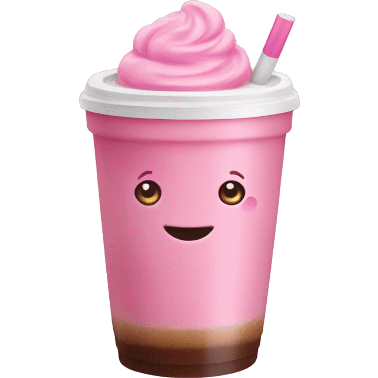 Pink ice coffee emoji