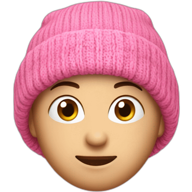 Pink beanie off head no frill on top emoji