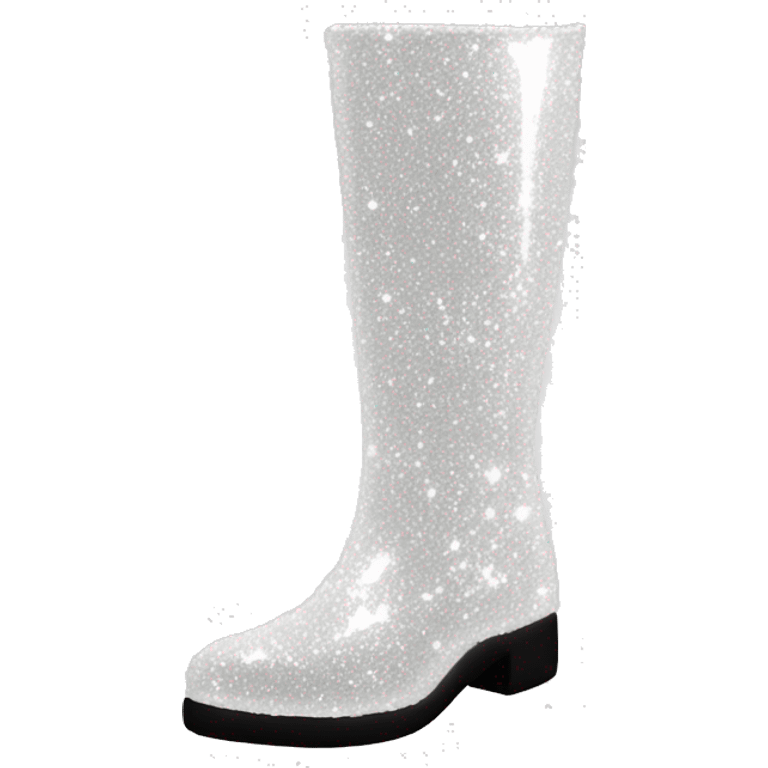 sparkly white gogo boots emoji