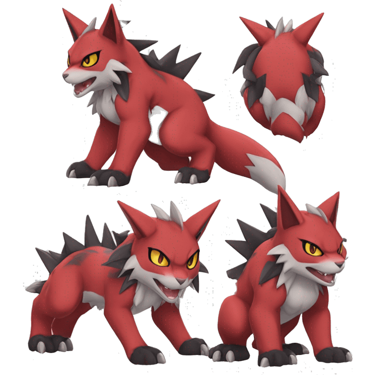  Kawaii Edgy Cool Beautiful Guilmon-Torracat-Zoroark full body emoji