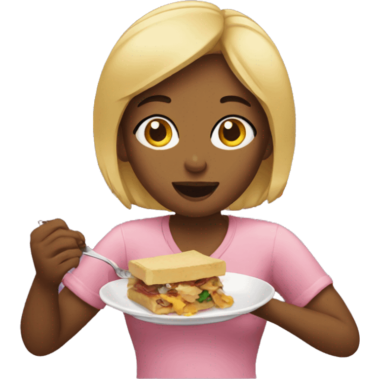 Woman eating  emoji