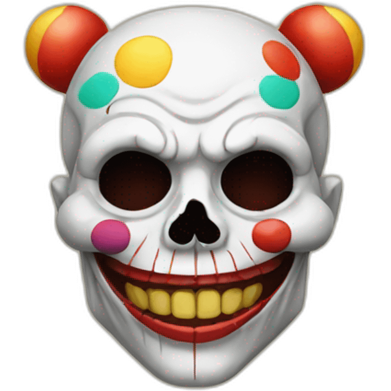 A skull with clown makeup emoji