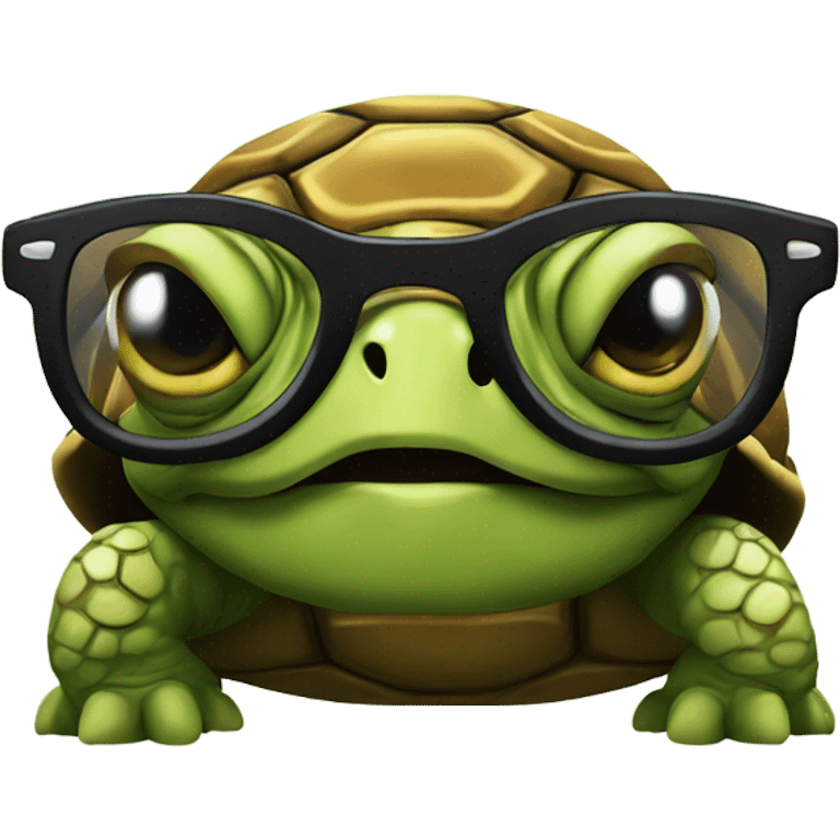 Tortoise wear glasses emoji