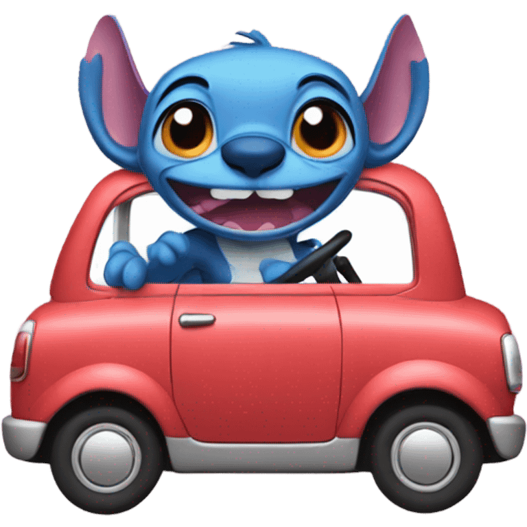 Stitch driving car emoji