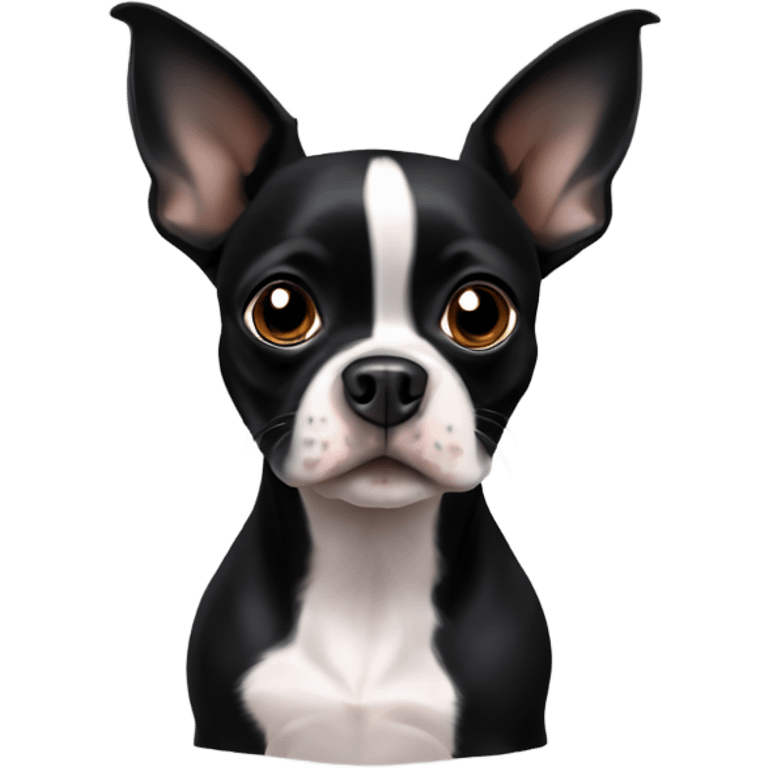 Solid black Boston terrier chihuahua mix emoji