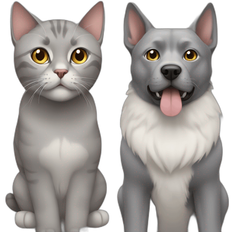 Pharaohs grey cat and dog  emoji