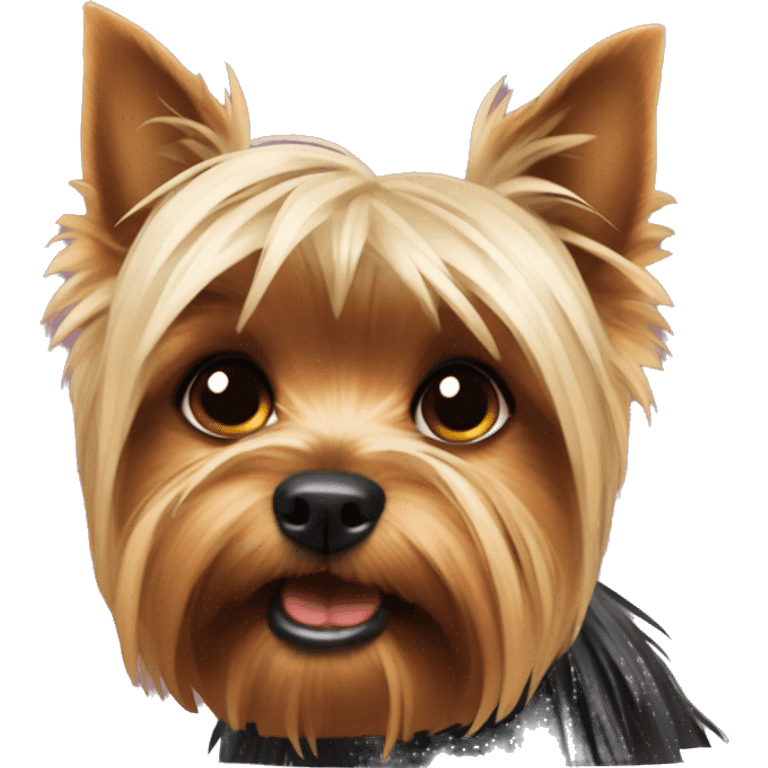 Yorkshire terrier being bad emoji