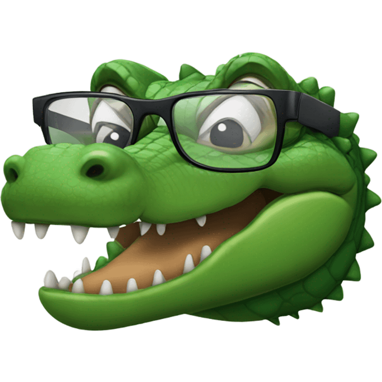 crocodile wearing glasses emoji