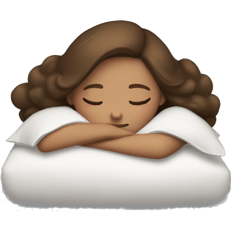 Brown haired girl sleeping emoji