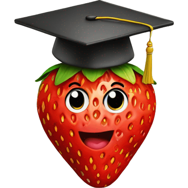 strawberry with graduation  emoji