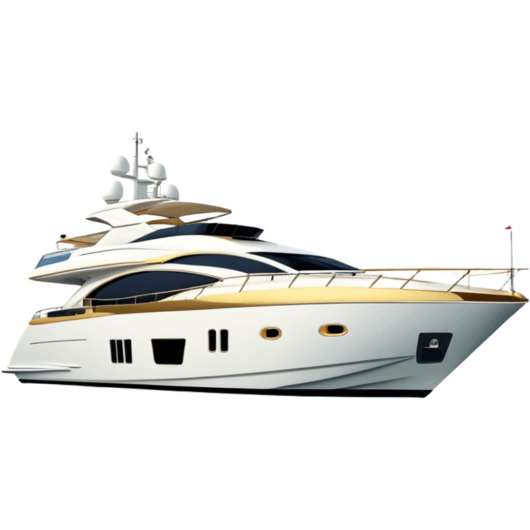 Luxury Yacht - Azimut 72 (Model Year: 2020) (Iconic colour: White with gold trim) emoji