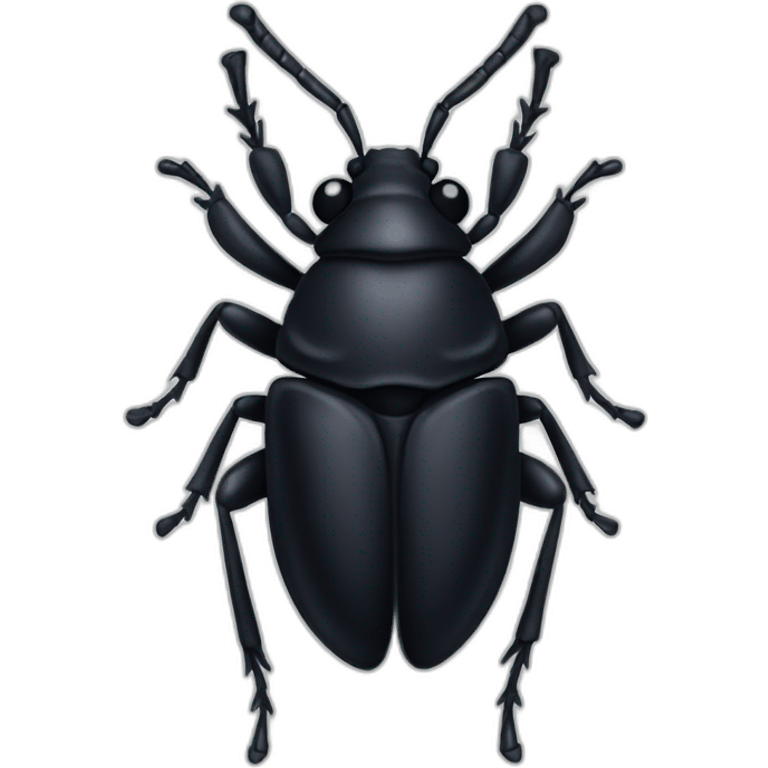 a completly black bug emoji