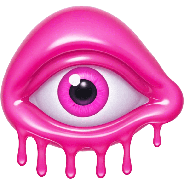 gummy pink neon melted eye emoji