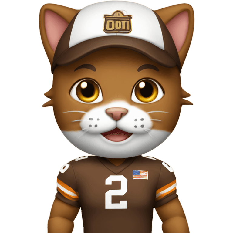 Cat in browns uniform  emoji