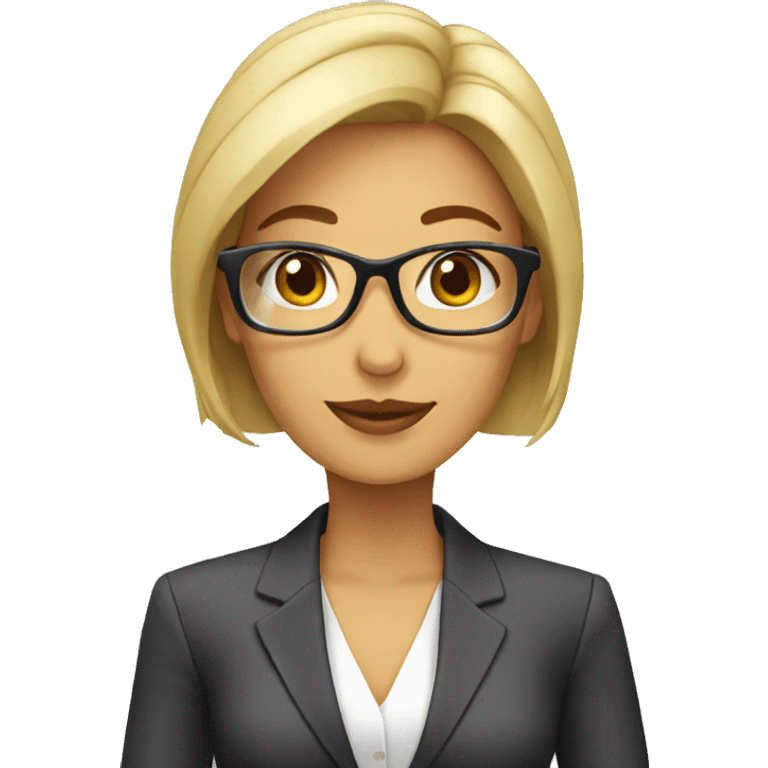 buisnesswoman with glass emoji