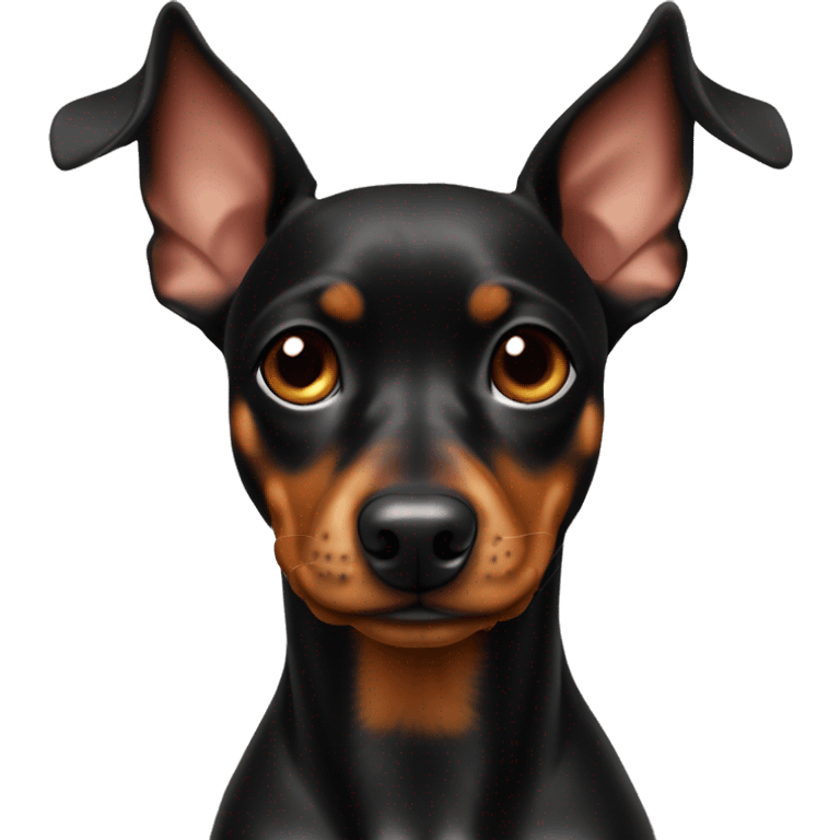 black brindle tan pinscher big ears emoji