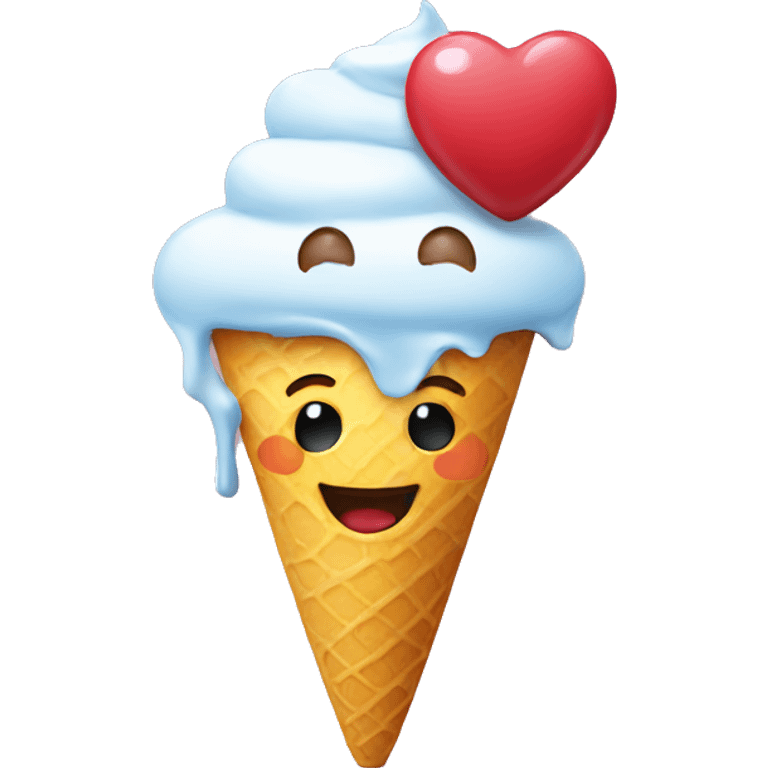 smiley in love with ice cream emoji