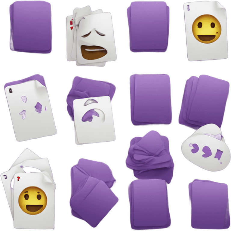 cards purple colors with text emoji