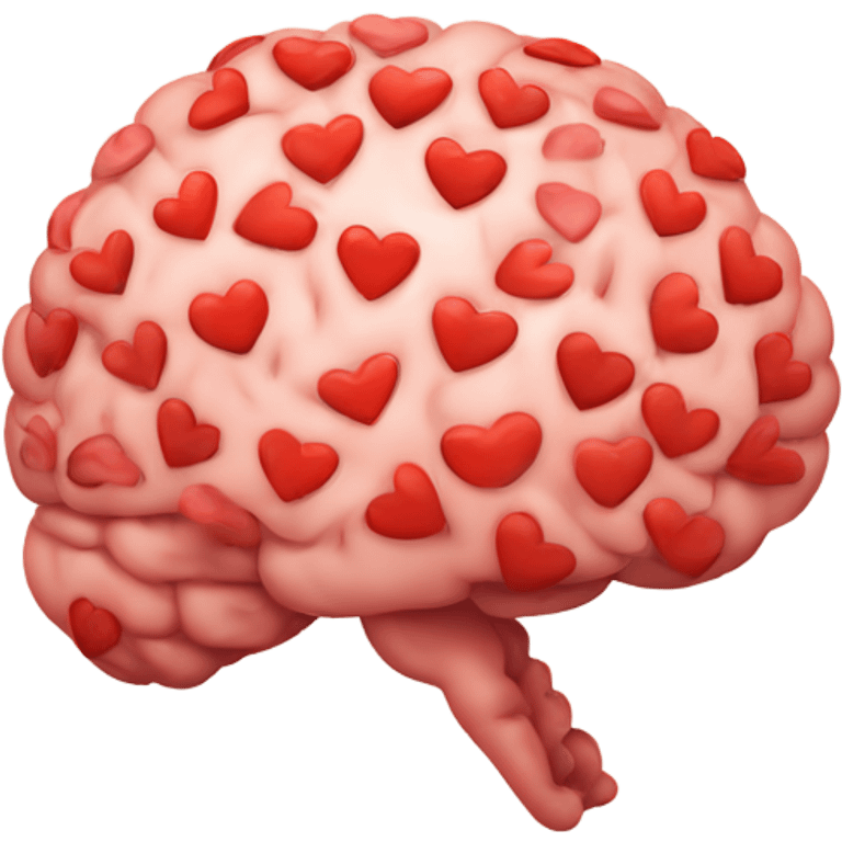 brain filled with red hearts emoji