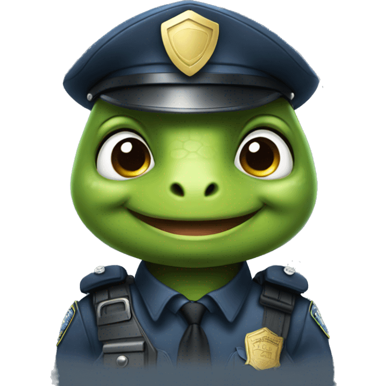 cute turtle policeman emoji