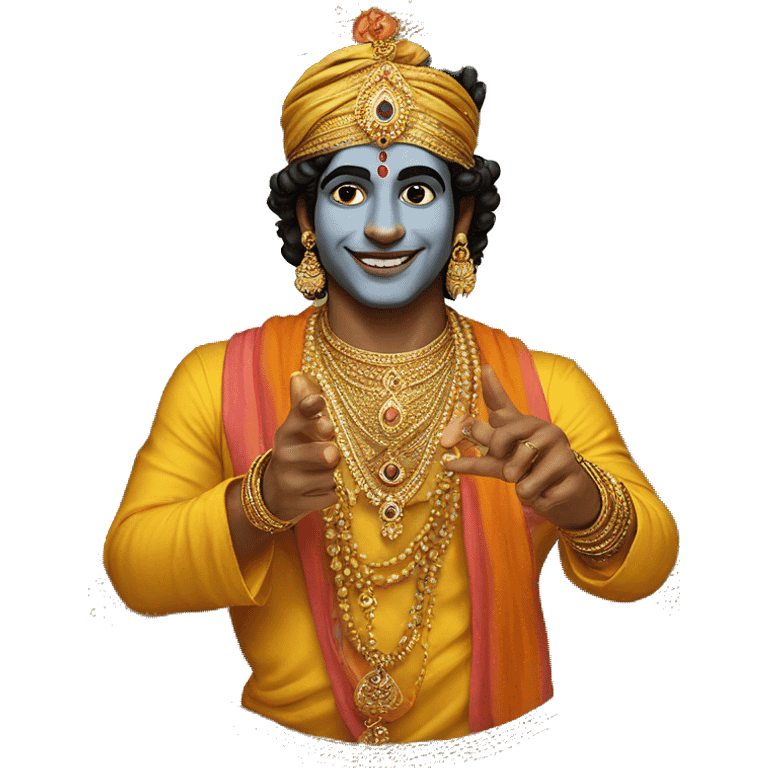 Krishna ji wearing mor paak emoji