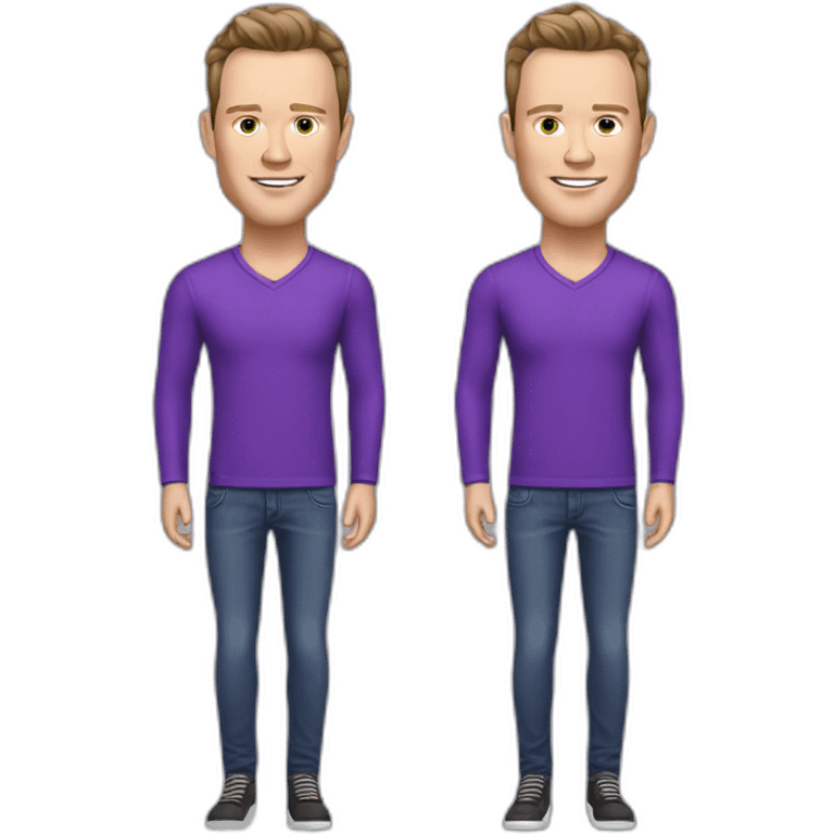 Jonathan Toews wearing a purple shirt and jeans  emoji