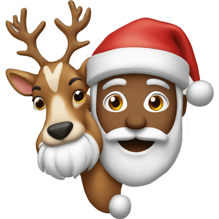 santa with a deer emoji