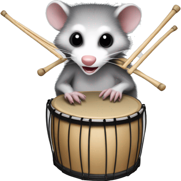 opossum with drum sticks emoji