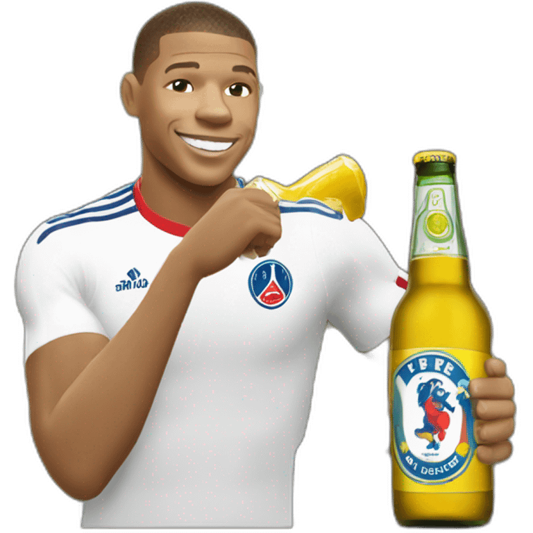 Mbappé qui boit une bière emoji