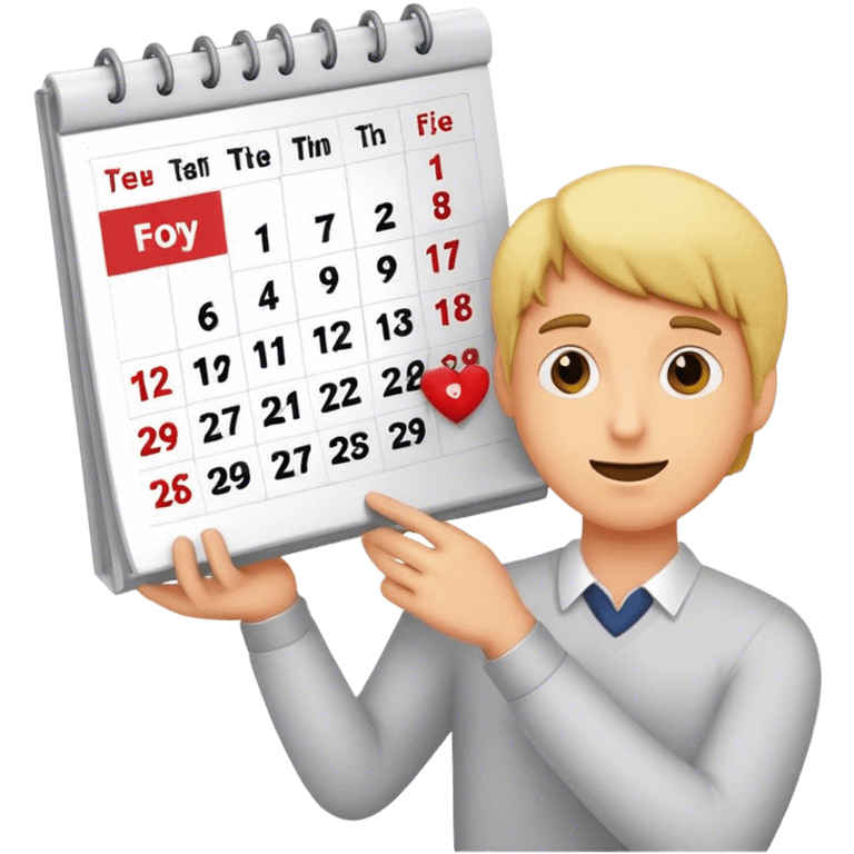 Flipping the calendar of February emoji