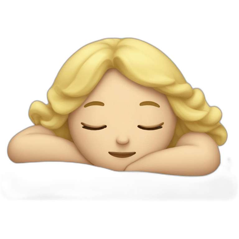 Big blonde girl sleeping emoji