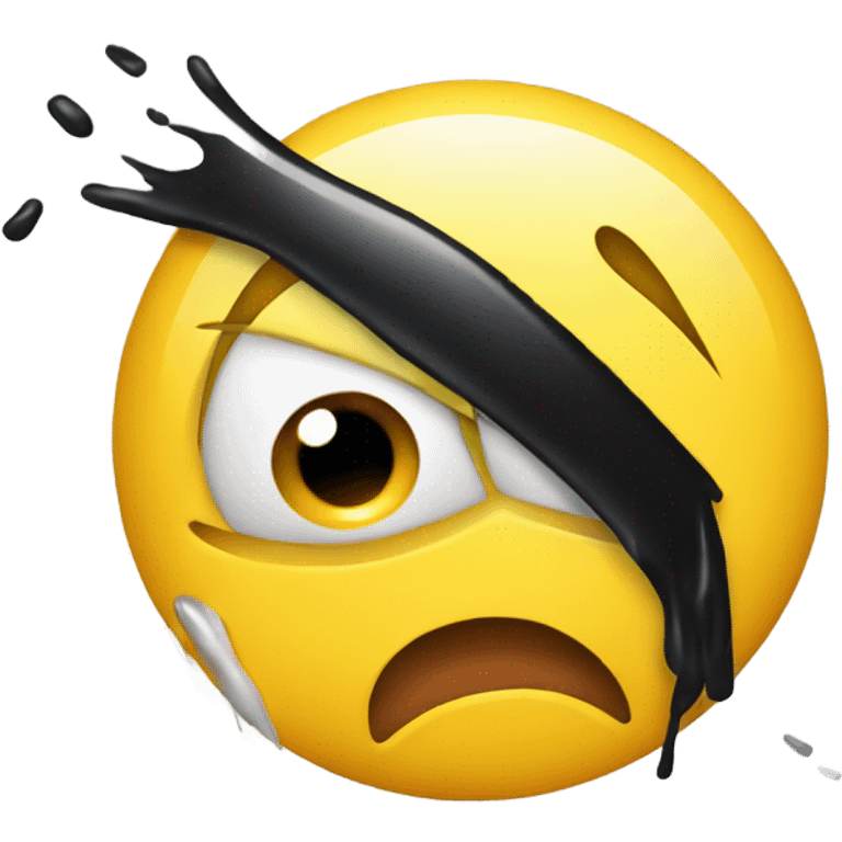 Yellow cry face with running mascara emoji