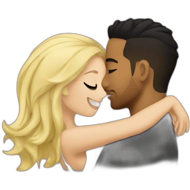 Romeo santos and blond girl green eyes hugging emoji