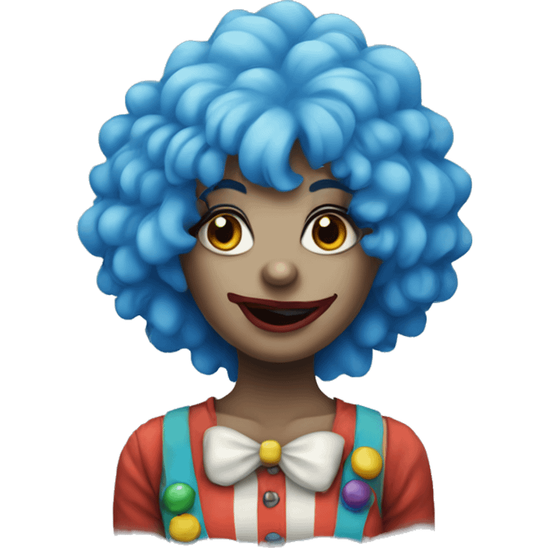 Blue haired clown girl emoji