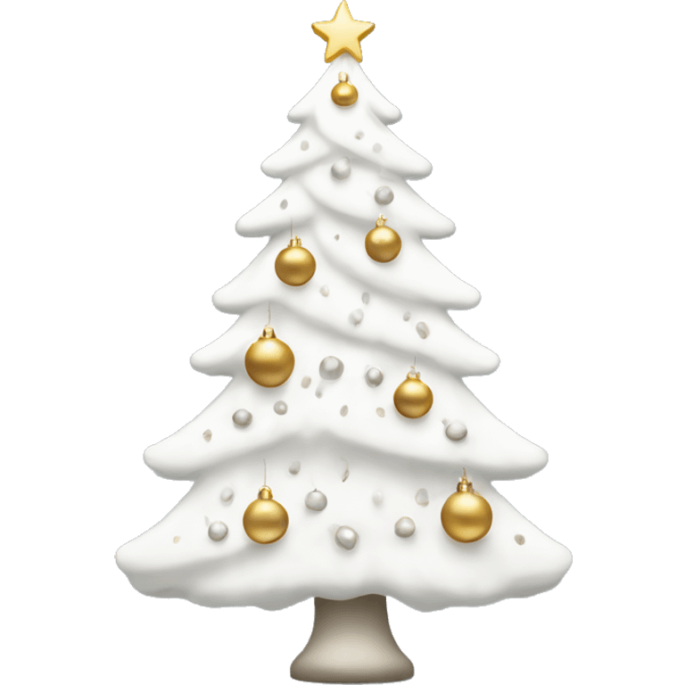 white christmas tree with neutral ornaments  emoji