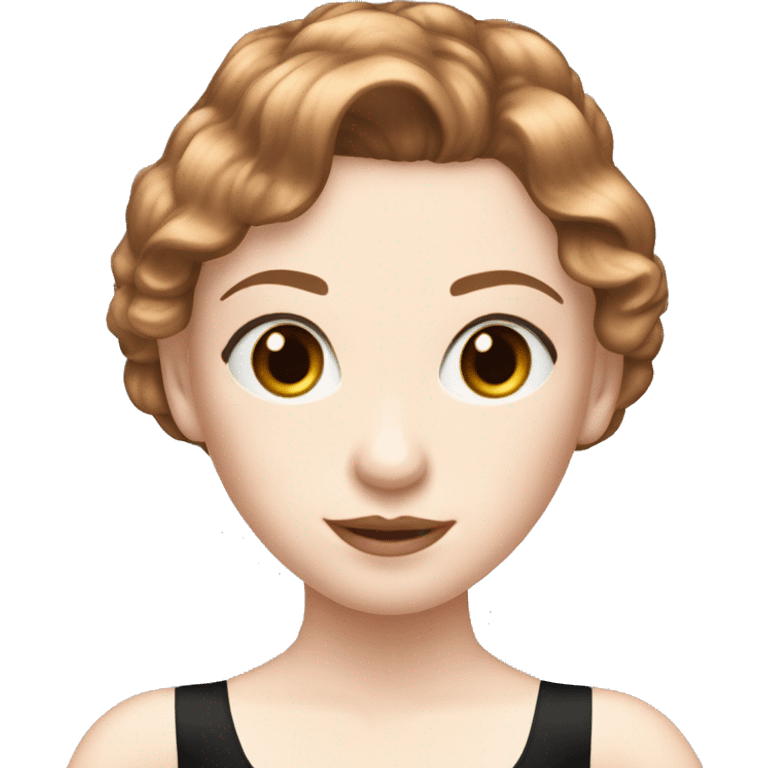 pale skin dark-copper-hair ballerina on black leotard emoji