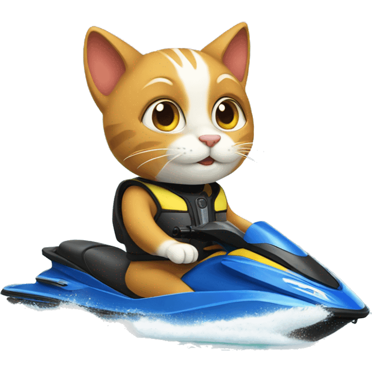 Cat on a jet ski emoji