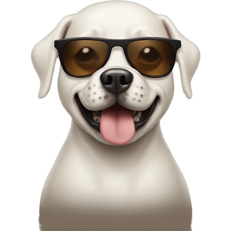 Make a dog wearing sunglasses with poop on its head and make the dog really, really really tall and make him riding a shark emoji